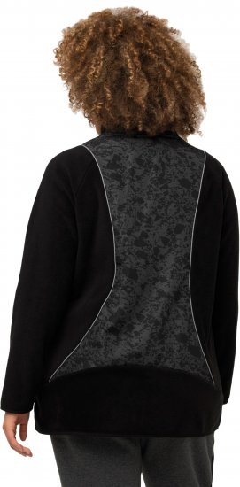 Ulla Popken Patch Print Fleece Jacket Black - Sviitrid ja dressipluusid - 