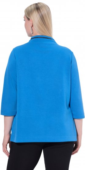 Ulla Popken Classic Fit with Side Slits 3/4 Sleeve Sweatshirt Royal Blue - Sviitrid ja dressipluusid - 