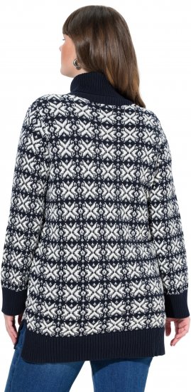 Ulla Popken Eco Cotton Geometric Snowflake Sweater Navy - Sviitrid ja dressipluusid - 
