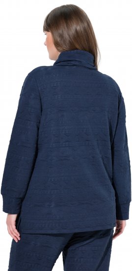 Ulla Popken Eco Cotton Stripe Textured Sweatshirt Navy - Sviitrid ja dressipluusid - 