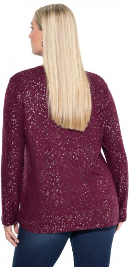 Ulla Popken Metallic Print Extra Soft Christmas Sweatshirt Dark Wine Red - Sviitrid ja dressipluusid - 