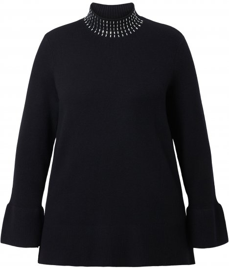 Ulla Popken Flared Sleeve Turtleneck Sweater Black - Sviitrid ja dressipluusid - 