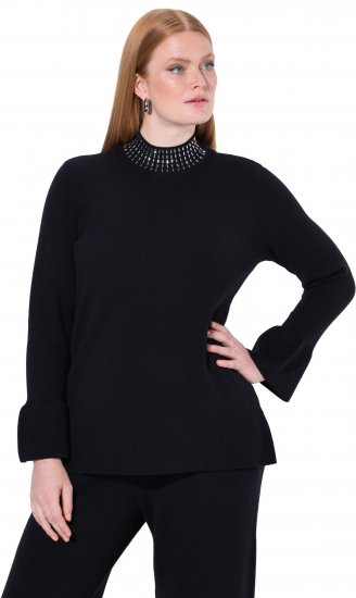 Ulla Popken Flared Sleeve Turtleneck Sweater Black - Sviitrid ja dressipluusid - 