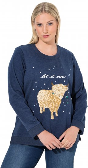 Ulla Popken Let It Snow Sequins Sweatshirt Ink Blue - Sviitrid ja dressipluusid - 