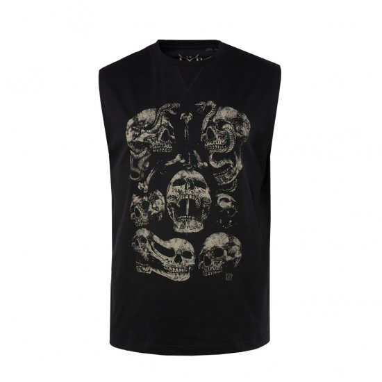 JP1880 Tanktop Skulls Black - T-särgid - Suured T-särgid 2XL – 14XL