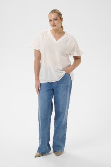 Kaffe Curve Valeria Top Chalk - Topid - 