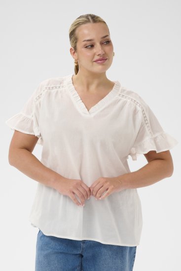 Kaffe Curve Valeria Top Chalk - Topid - 