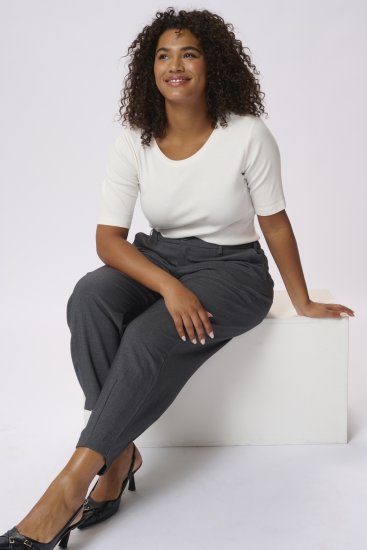 Kaffe Curve Merla Püksid Dark Grey Melange - Teksad & Püksid Suuremates Suurustes – Plus Size - 