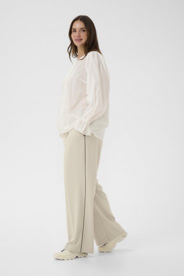 Kaffe Curve Sirana Pants Beige Melange/Black Stripe - Kangapüksid - 