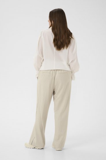Kaffe Curve Sirana Pants Beige Melange/Black Stripe - Kangapüksid - 