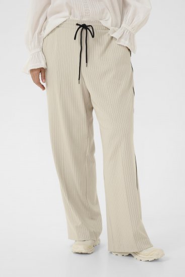 Kaffe Curve Sirana Pants Beige Melange/Black Stripe - Kangapüksid - 