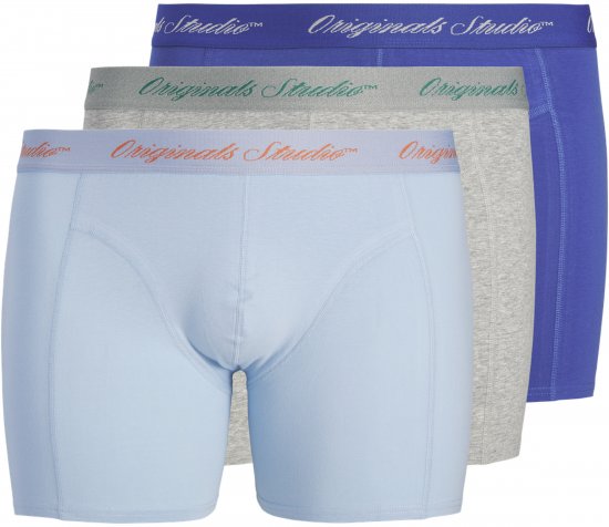 Jack & Jones Norrebro Solid Trunks 3-Pack Blue - Bokserid - Meeste suured bokserid