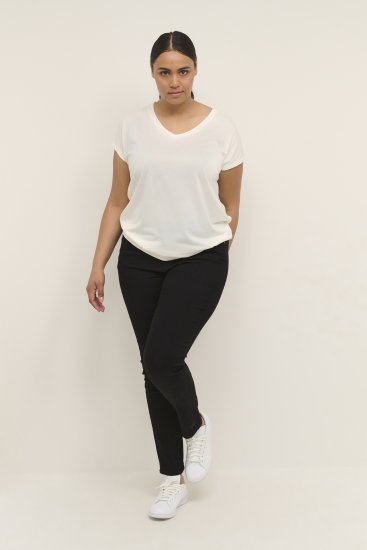 Kaffe Curve Lina V-Neck T-Shirt White - T-särgid - 