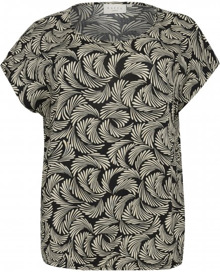 Kaffe Curve Sonna Stanley Top Sügavmust/Antiikvalge muster - T-särgid - 