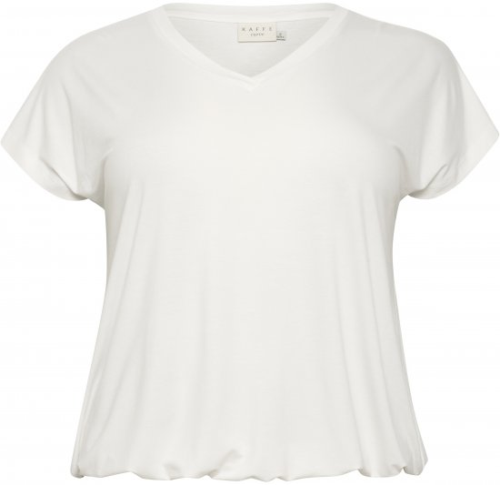 Kaffe Curve Jena V-Neck T-särk Chalk - T-särgid - 