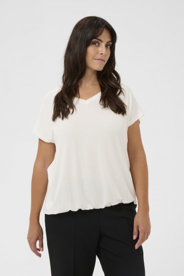 Kaffe Curve Jena V-Neck T-särk Chalk - T-särgid - 