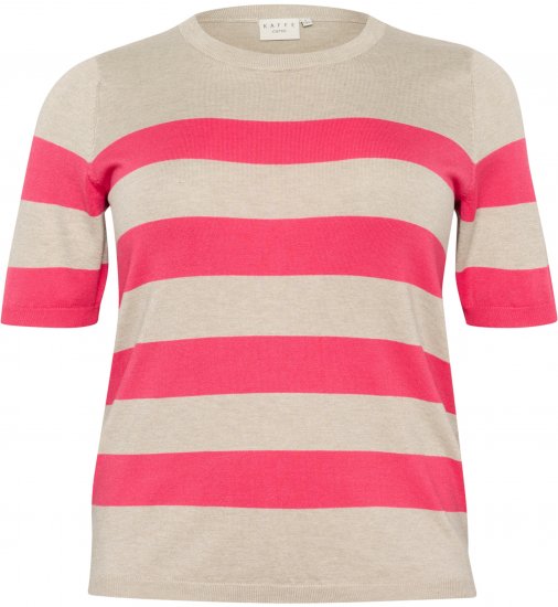 Kaffe Curve Lizzy Triibuline kampsun Beež/Vaarikas - Trükitud/pildiga T-särgid naistele - 