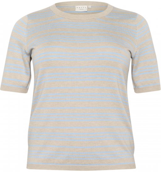 Kaffe Curve Lizzy Triibuline kampsun Beež/Pehme sinine - Trükitud/pildiga T-särgid naistele - 