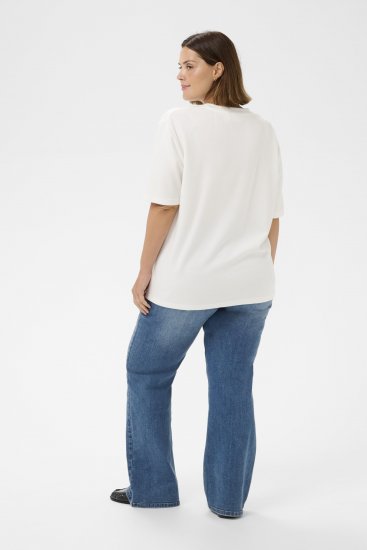 Kaffe Curve Rosa T-Shirt Chalk - T-särgid - 
