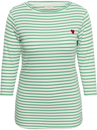 Kaffe Curve Lia Boatneck 3/4 T-Shirt Chalk/Bright Green - Särgid ja topid - 