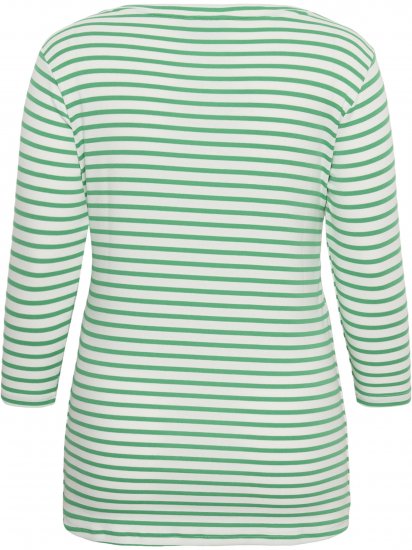 Kaffe Curve Lia Boatneck 3/4 T-Shirt Chalk/Bright Green - Särgid ja topid - 