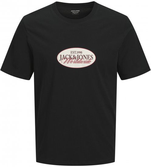 Jack & Jones Catskills Worldwide T-särk Must - T-särgid - Suured T-särgid 2XL – 14XL