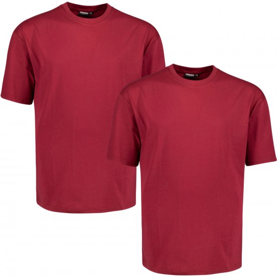Adamo 129420 Comfort Fit Twin Pack T-Shirt Red - T-särgid ilma pildita - 