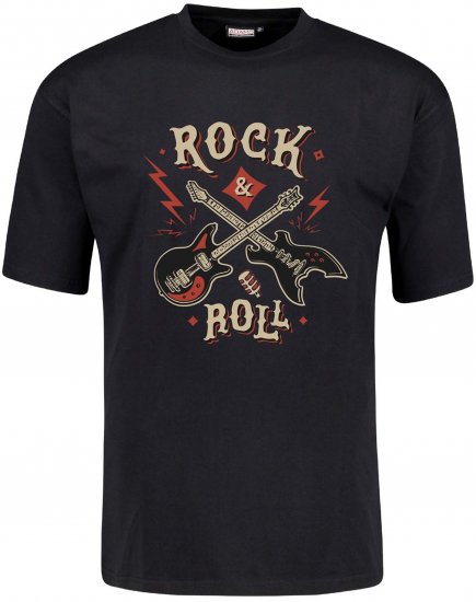 Adamo Rock and Roll Comfort Fit T-Shirt Black - T-särgid pildiga - 