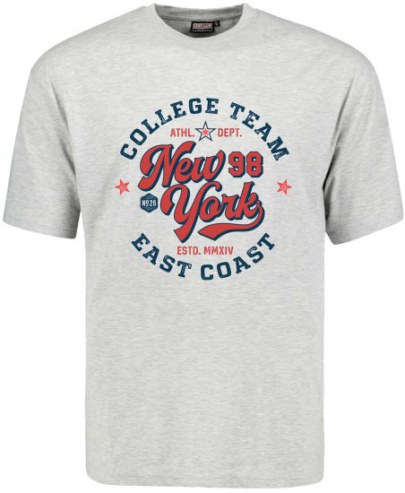 Adamo Motivshirt Comfort Fit College Grey - T-särgid - Suured T-särgid 2XL – 14XL