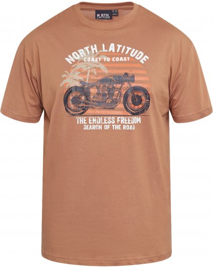 North Latitude 61118 Trükiga T-Särk Amberlight - T-särgid - Suured T-särgid 2XL – 14XL