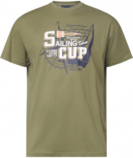 North Latitude 61119 Trükiga T-Särk Oliivroheline - T-särgid - Suured T-särgid 2XL – 14XL