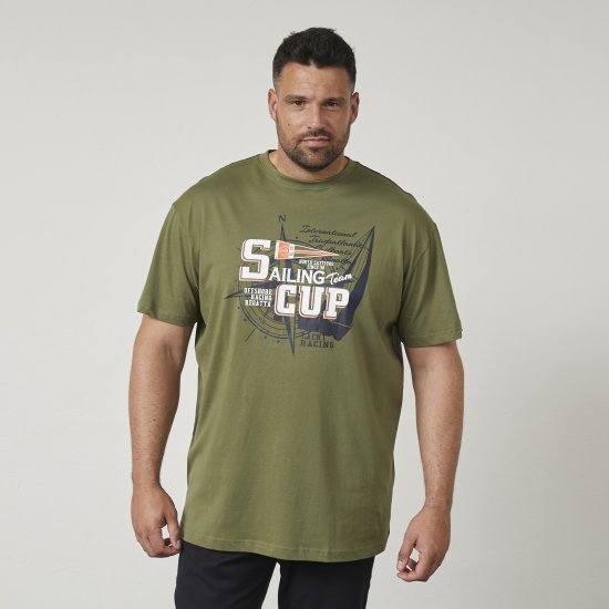 North Latitude 61119 Trükiga T-Särk Oliivroheline - T-särgid - Suured T-särgid 2XL – 14XL