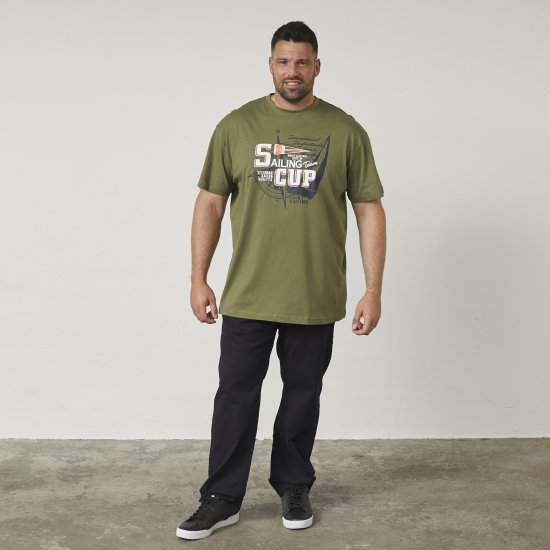North Latitude 61119 Trükiga T-Särk Oliivroheline - T-särgid - Suured T-särgid 2XL – 14XL