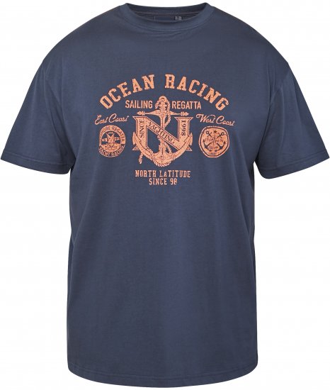 North Latitude 61121 Trükiga T-Särk Meresinine - T-särgid - Suured T-särgid 2XL – 14XL