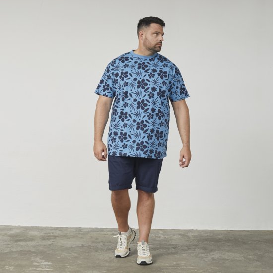 North Latitude 61123 Ületrükiga T-Särk Kesksinine - T-särgid - Suured T-särgid 2XL – 14XL