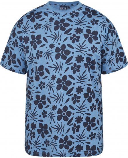 North Latitude 61123 Ületrükiga T-Särk Kesksinine - T-särgid - Suured T-särgid 2XL – 14XL