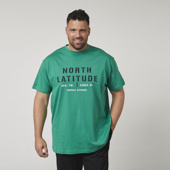 North Latitude 61135 Trükiga T-Särk Roheline - T-särgid - Suured T-särgid 2XL – 14XL