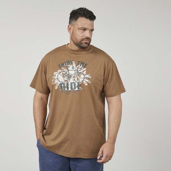 North Latitude 61315 Trükiga T-Särk Kaamel - T-särgid - Suured T-särgid 2XL – 14XL