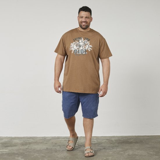 North Latitude 61315 Trükiga T-Särk Kaamel - T-särgid - Suured T-särgid 2XL – 14XL