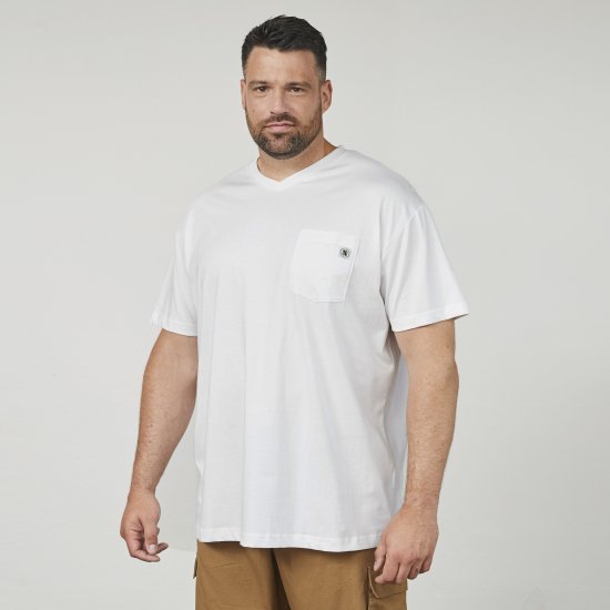 North Latitude 61322 V-Kaelusega T-Särk Valge - T-särgid - Suured T-särgid 2XL – 14XL
