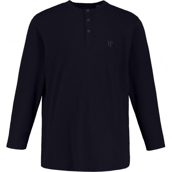 JP1880 Henley T-Shirt Long Sleeve Dark Navy TALL - MEESTERIIDED MT-6XLT - Pikad meeste riided