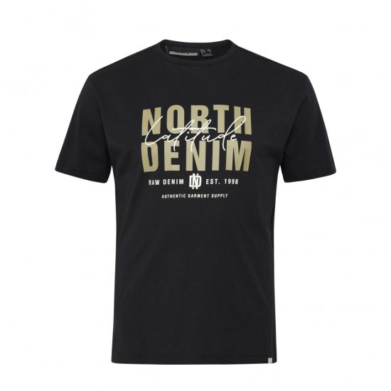 North Latitude Denim Printed Logo T-Shirt Black - T-särgid - Suured T-särgid 2XL – 14XL