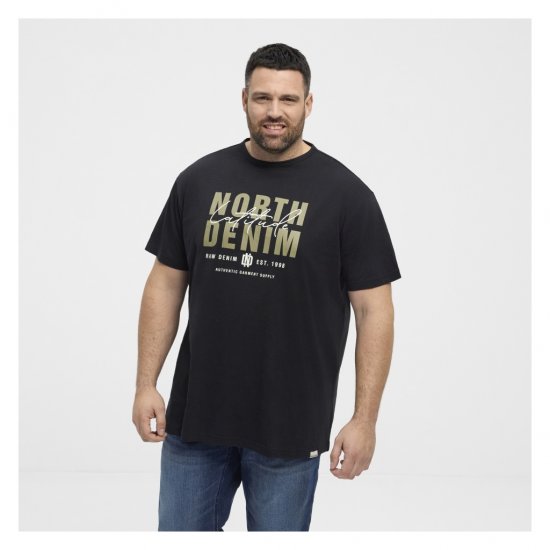 North Latitude Denim Printed Logo T-Shirt Black - T-särgid - Suured T-särgid 2XL – 14XL