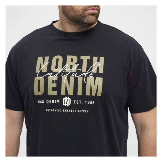 North Latitude Denim Printed Logo T-Shirt Black - T-särgid - Suured T-särgid 2XL – 14XL