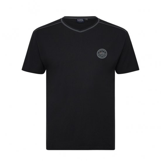 North Latitude Pyjama T-Shirt V-Neck Short Sleeve Black - Pidžaama/Loungewear - Meeste Pidžaamad Suured Suurused