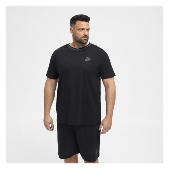 North Latitude Pyjama T-Shirt V-Neck Short Sleeve Black - Pidžaama/Loungewear - Meeste Pidžaamad Suured Suurused