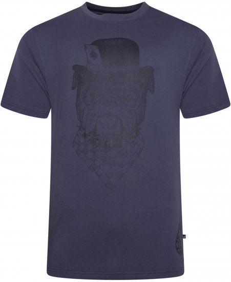 Kam Jeans 5794 Bulldog Printed T-Shirt Navy - T-särgid pildiga - 