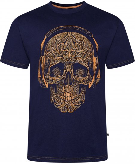 Kam Jeans 5795 Skull Printed T-Shirt Navy - T-särgid pildiga - 