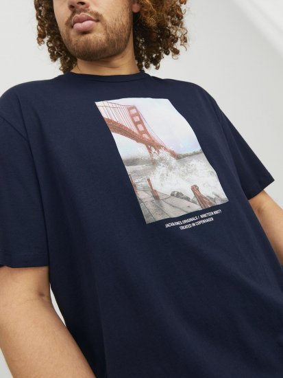 Jack & Jones Copenhagen Photo T-Shirt Navy - T-särgid - Suured T-särgid 2XL – 14XL