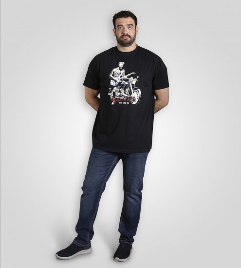 D555 Derby T-Shirt Rhythm and Rides Navy - T-särgid - Suured T-särgid 2XL – 14XL